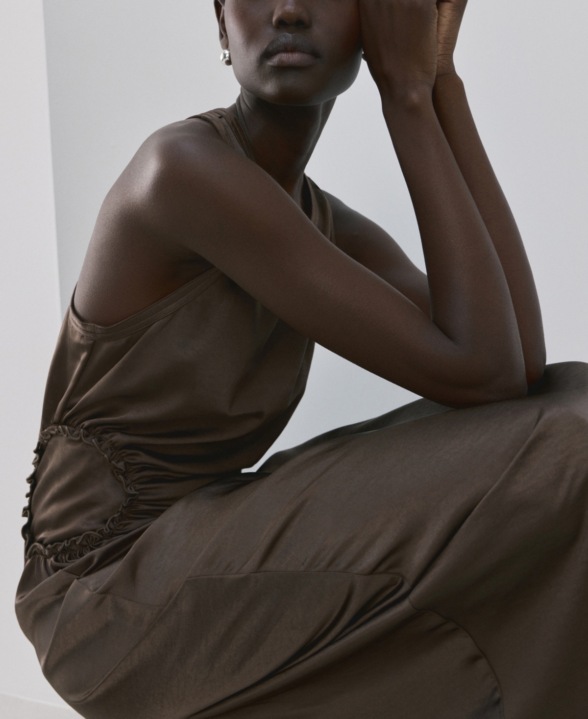 Mango Women's Gathered Detail A-Line Dress