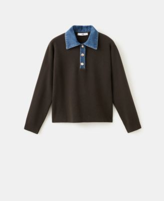 Women's Combined Shirt-Collar Sweater