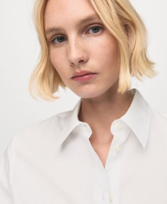 Women's Cotton and Lyocell Blend Straight Shirt