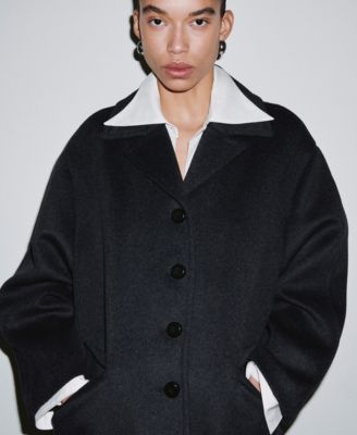 Women's Buttons Wool-Blend Coat