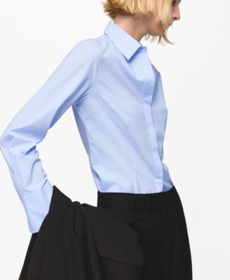 Women's Slim-Fit Poplin Shirt