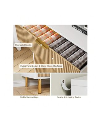 3-Drawer Wood Dresser Chest, Large Modern Nightstand Storage Organizer for Bedroom Clothes