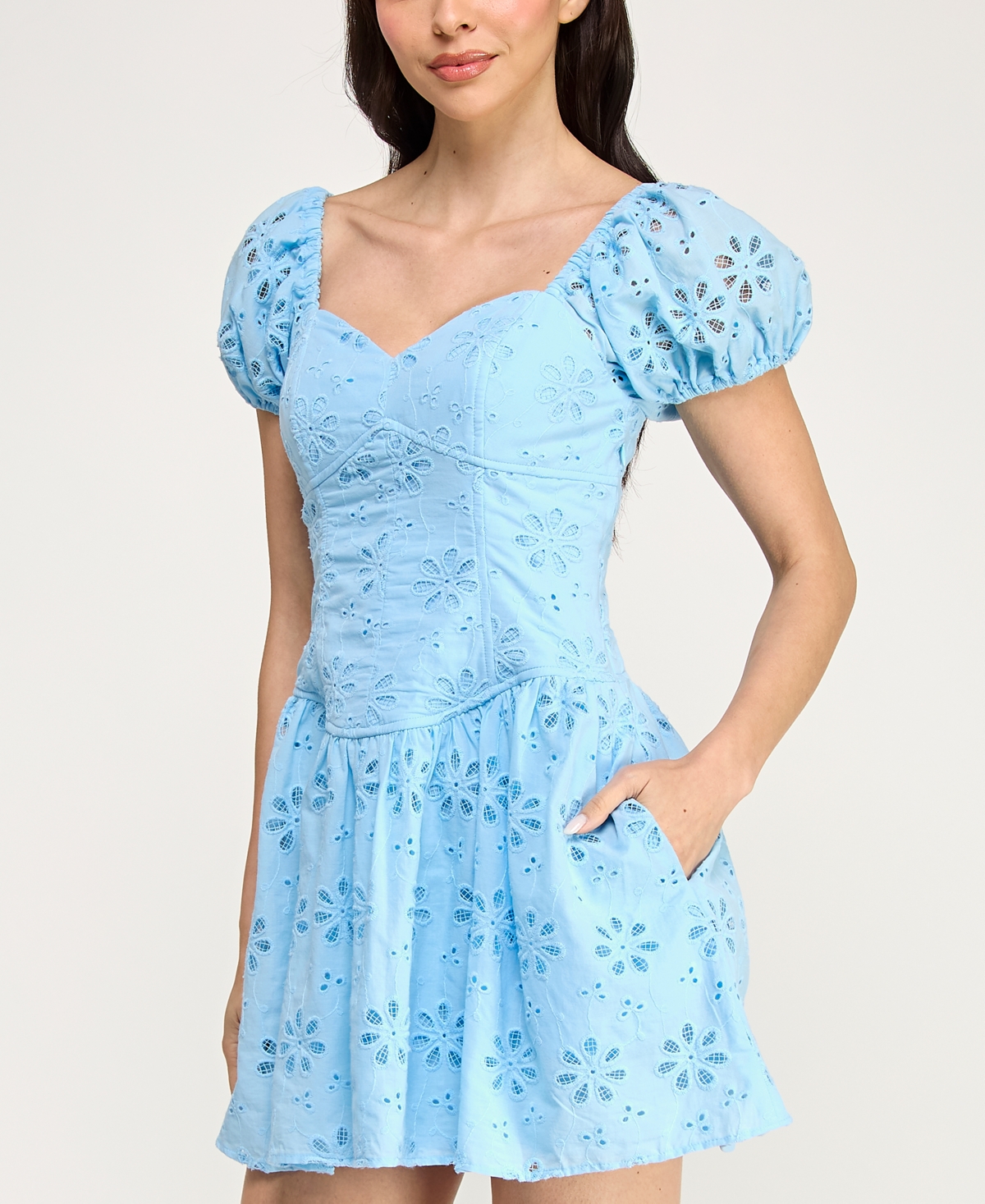 Violet Weekend Juniors' Corset Drop Waist Fit & Flare Dress