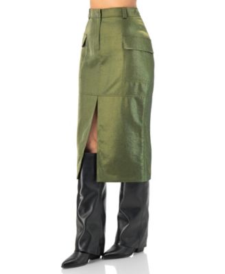 Women's Midi Skirt with Front Slit