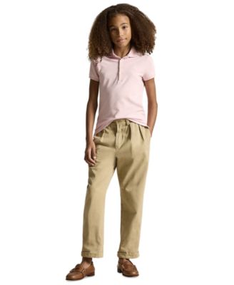 Girls 7-16 Stretch Cotton Mesh Polo Shirt