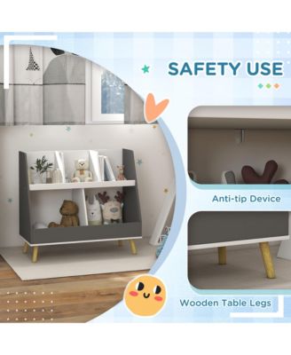 2 Tier Kids Bookcase with Toy Storage Compartments