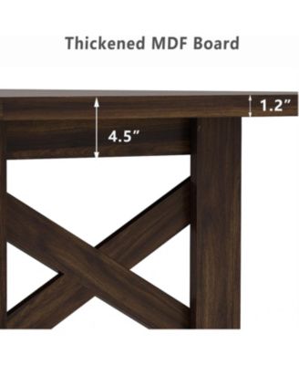 Kitchen Table Brown Long Wooden Dining Table for 6-8 for Dining Room, Home Office, Living Room