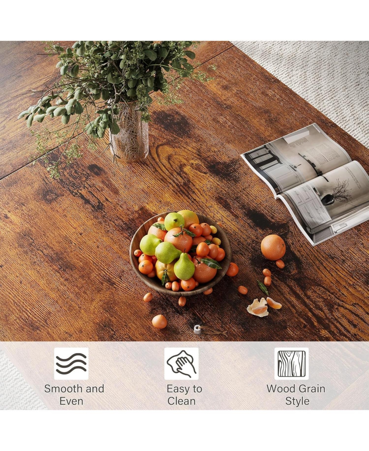 Gaomon Kitchen Table Rectangular Dining Table 70.9-Inch Long Dining Table for 6 Peoplefor Dining Room, Home Office, Living Room