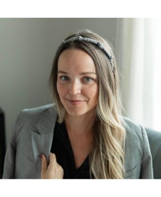 Women's Knotted Tweed Headband - Black Ivory