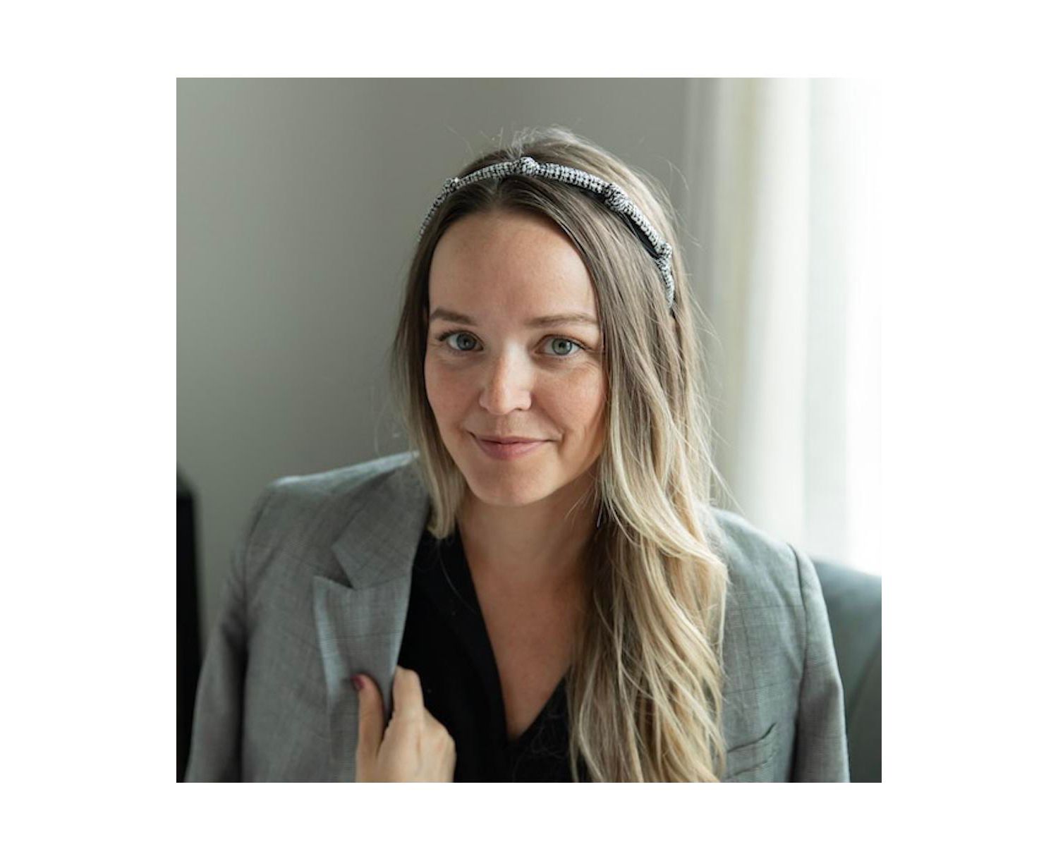 Women's Knotted Tweed Headband - Black Ivory