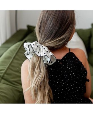 Women's Oversized Satin Scrunchie Duo - Polka Dots