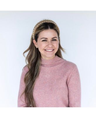 Women's Classic Pearl Headband - Tan
