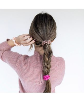 Women's Satin Scrunchie Set - Hot Pink, Light Pink, Mauve