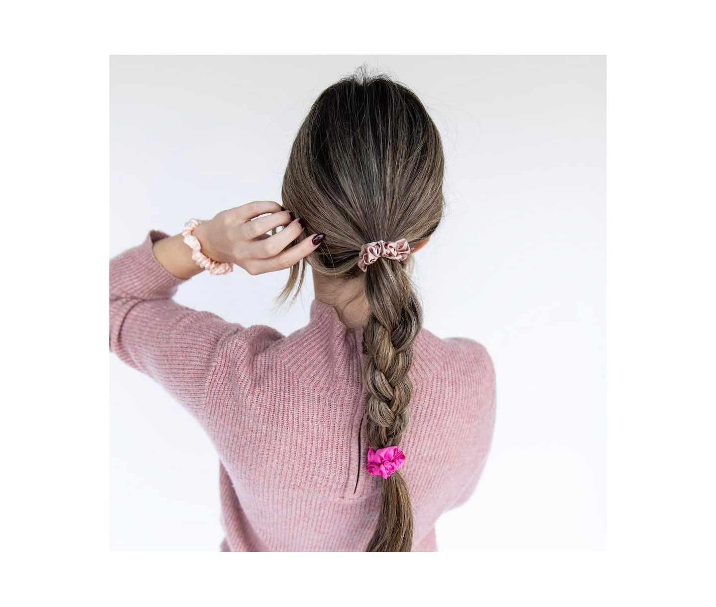 Женские аксессуары для волос Headbands of Hope Satin Scrunchie Set - Hot Pink, Light Pink, Mauve — фото 5