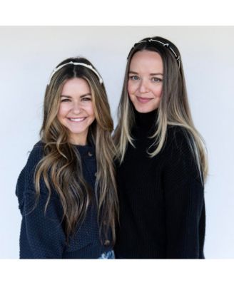 Women's Knotted Satin Headband - Black Pearl