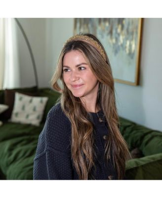 Women's Embellished Starburst Padded Headband - Gold