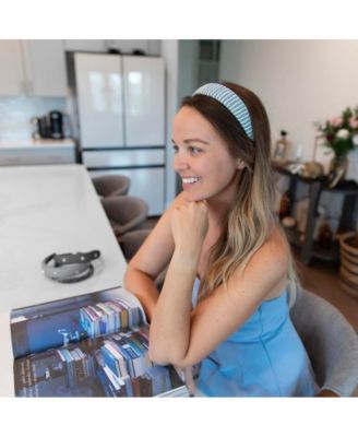 Women's Classic Padded Rope Headband - Blue White