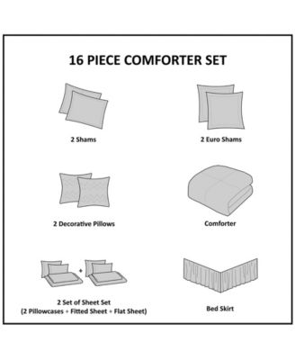 Madison Park Essentials Zara Jacquard 16-Pc. Comforter Set, Queen