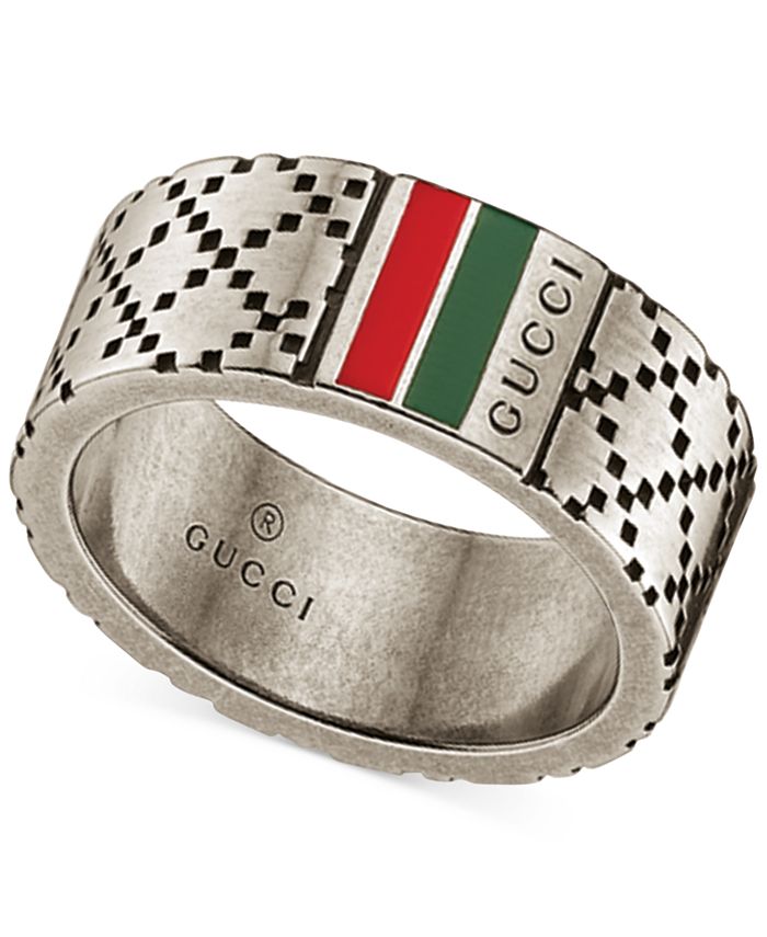 Gucci Diamantissima Wide Ring In Sterling Silver in Metallic for