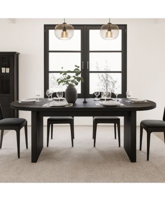 Kitchen Table 70 Oval Dining Table for 6 to 8 People Long Large Kitchen Table for Dining Room, Home Office, Living Room