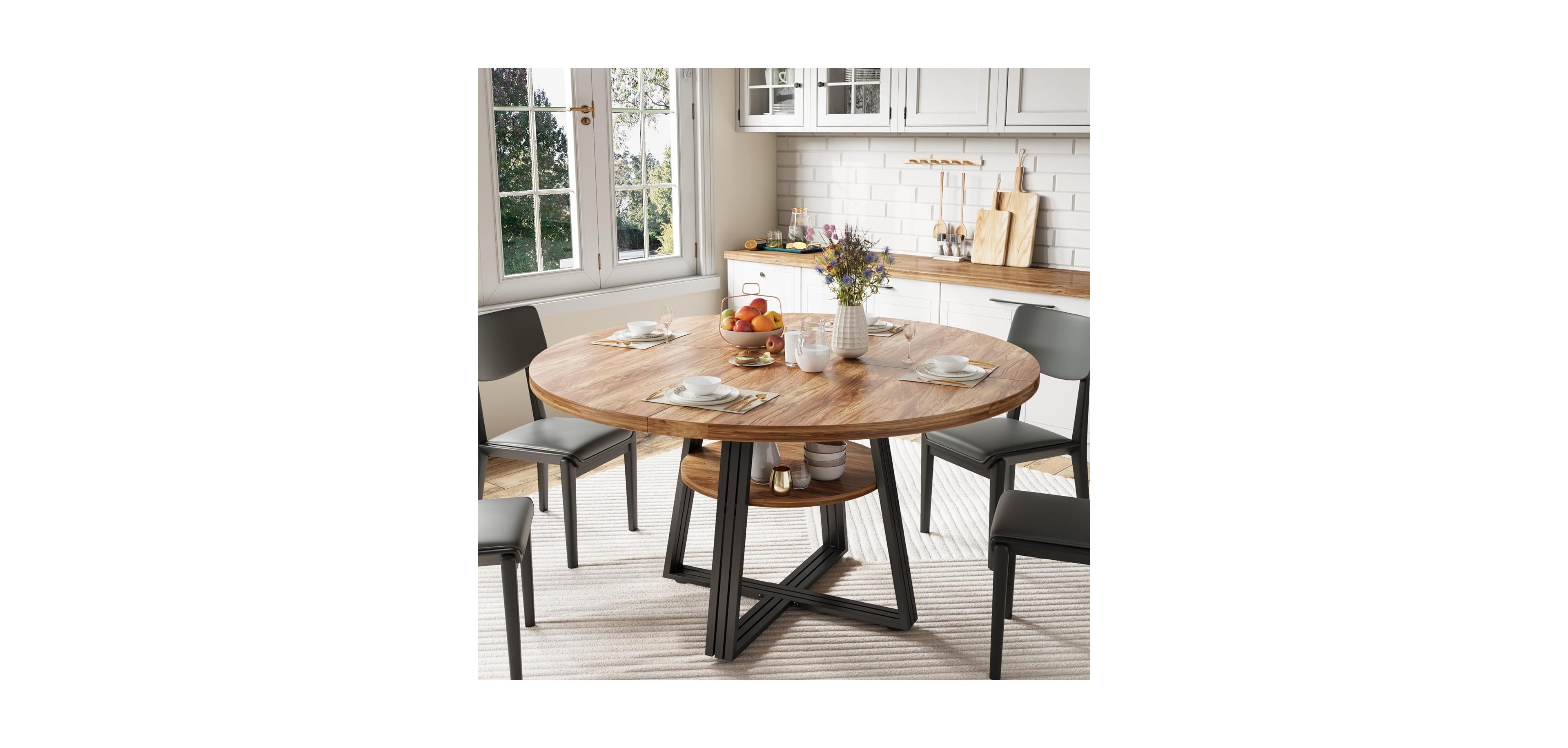 Gaomon Kitchen Table 47.2 inch Round Dining Table for Dining Room, Home Office