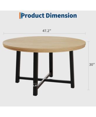 Kitchen Table Garvee 47 Inch Round Industrial Dining Table for 4