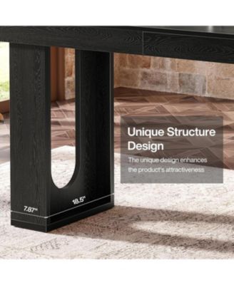 Bar Table, Modern Counter Height Pub Table, Rectangular Home Coffee Bar Unit with Sturdy Legs