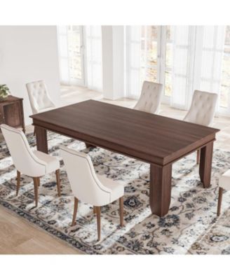 Kitchen Table Farmhouse Dining Table for 6-8 People 71in Long Brown Kitchen Tables