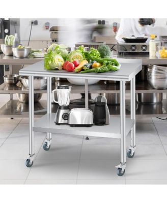 Kitchen Table Stainless Steel Table Commercial Prep Work Table for Dining Room, Home Office, Living Room