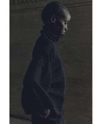 Women's Mesh Sleeve Knitted Sweater