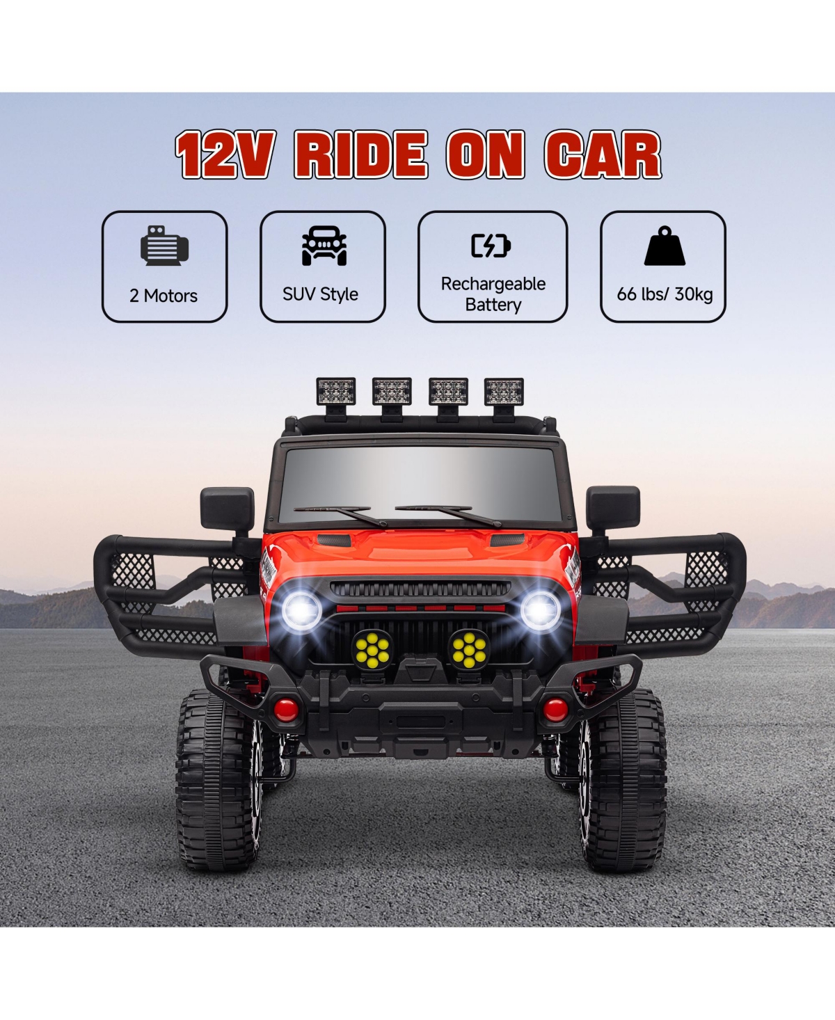 Hongge 12V Kids Ride On Truck with Music Lights and Remote