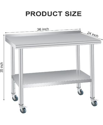 Kitchen Table Stainless Steel Table Commercial Prep Work Table for Dining Room, Home Office, Living Room