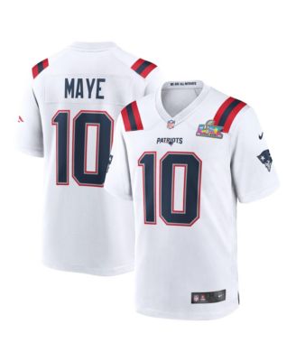 Men's Drake Maye White New England Patriots Super Bowl LX Game Jersey
