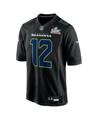 Men's 12s Black Seattle Seahawks Super Bowl LX Fashion Game Jersey