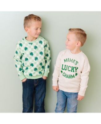 Little Boys Shamrock Checkered St. Patrick's Day Sweatshirt
