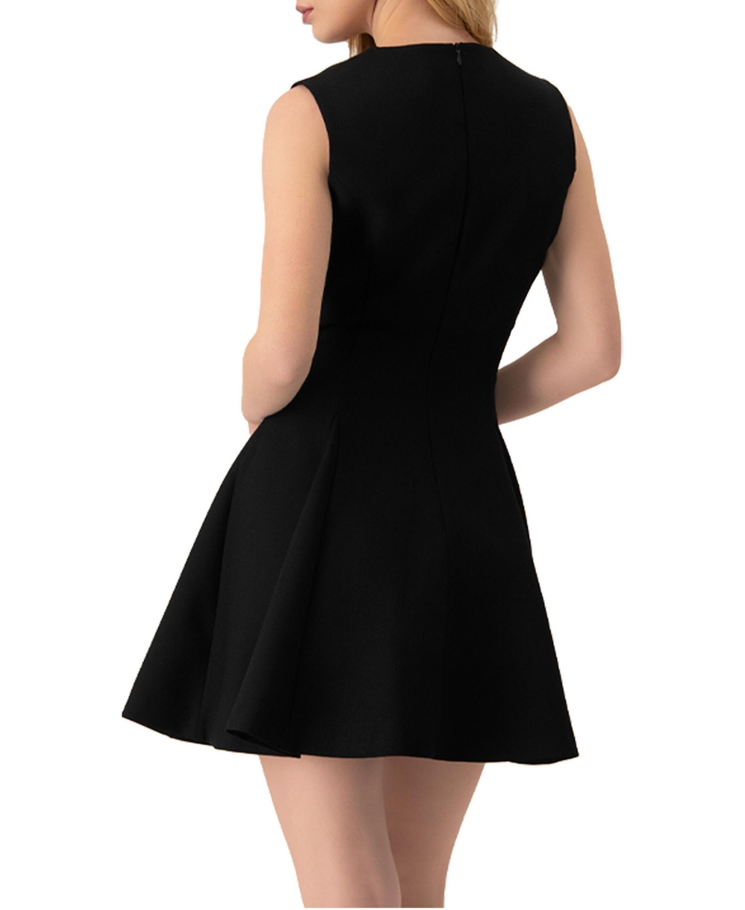 Women's Sleeveless Black Six Button Mini Dress