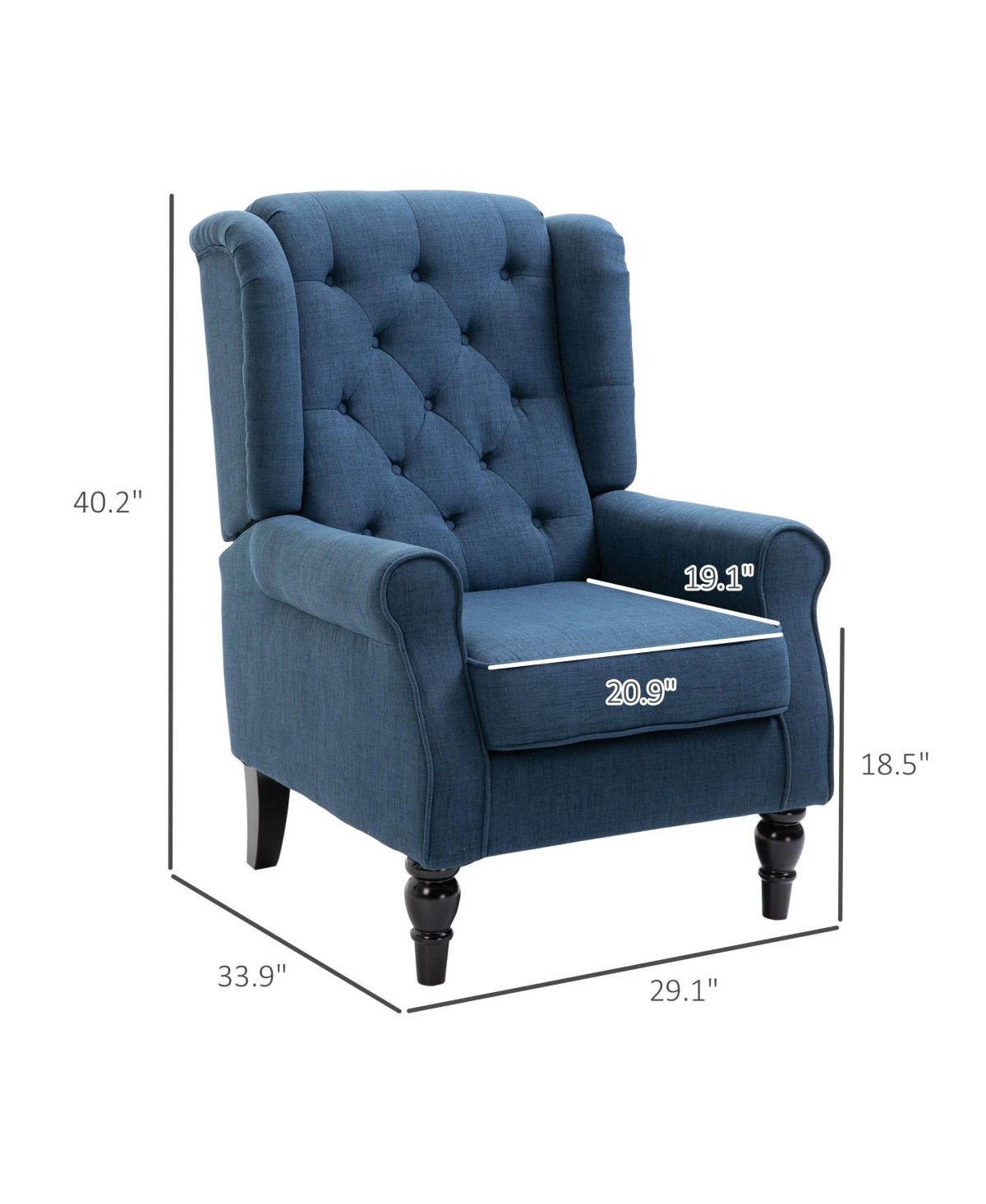 Boyel Living Button-Tufted Accent Chair with High Wingback Rounded Cushioned Armrests