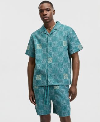 Men's Relaxed-Fit Checker Short-Sleeve Shirt