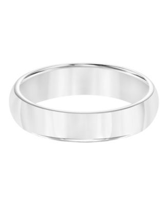 Men's White Tungsten Carbide Ring, Dome Wedding Band (5mm)