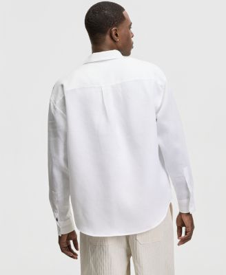 Men's Relaxed-Fit Long-Sleeve Linen Shirt