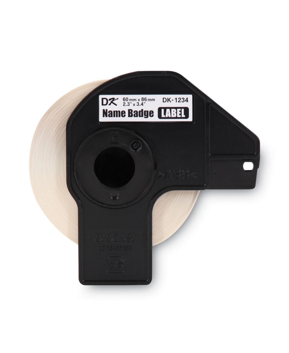 Brother DK1234 2.3 in. x 3.4 in. Die-Cut Name Badge Labels - White (1-Roll)