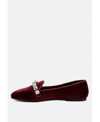 LAMINGTON Womens Diamante Embellished Velvet Loafers