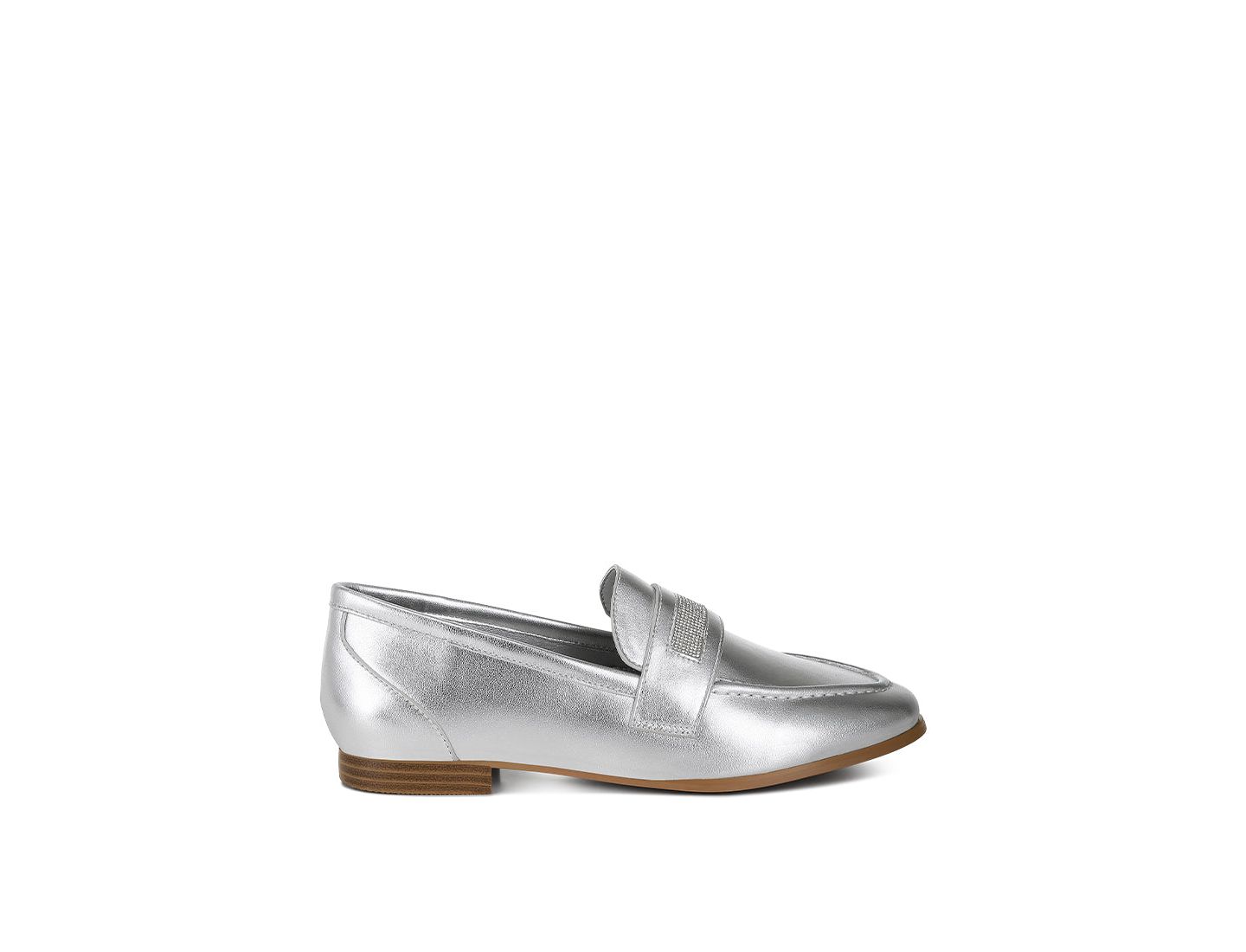 Женские туфли Rag & Co Eden Ode Rhinestone Strap Metallic, цвет: Серебряный металлик — фото 5