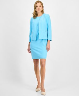 Women's Sleeveless Sheath Dress & Patch Pocket Open-Front Jacket