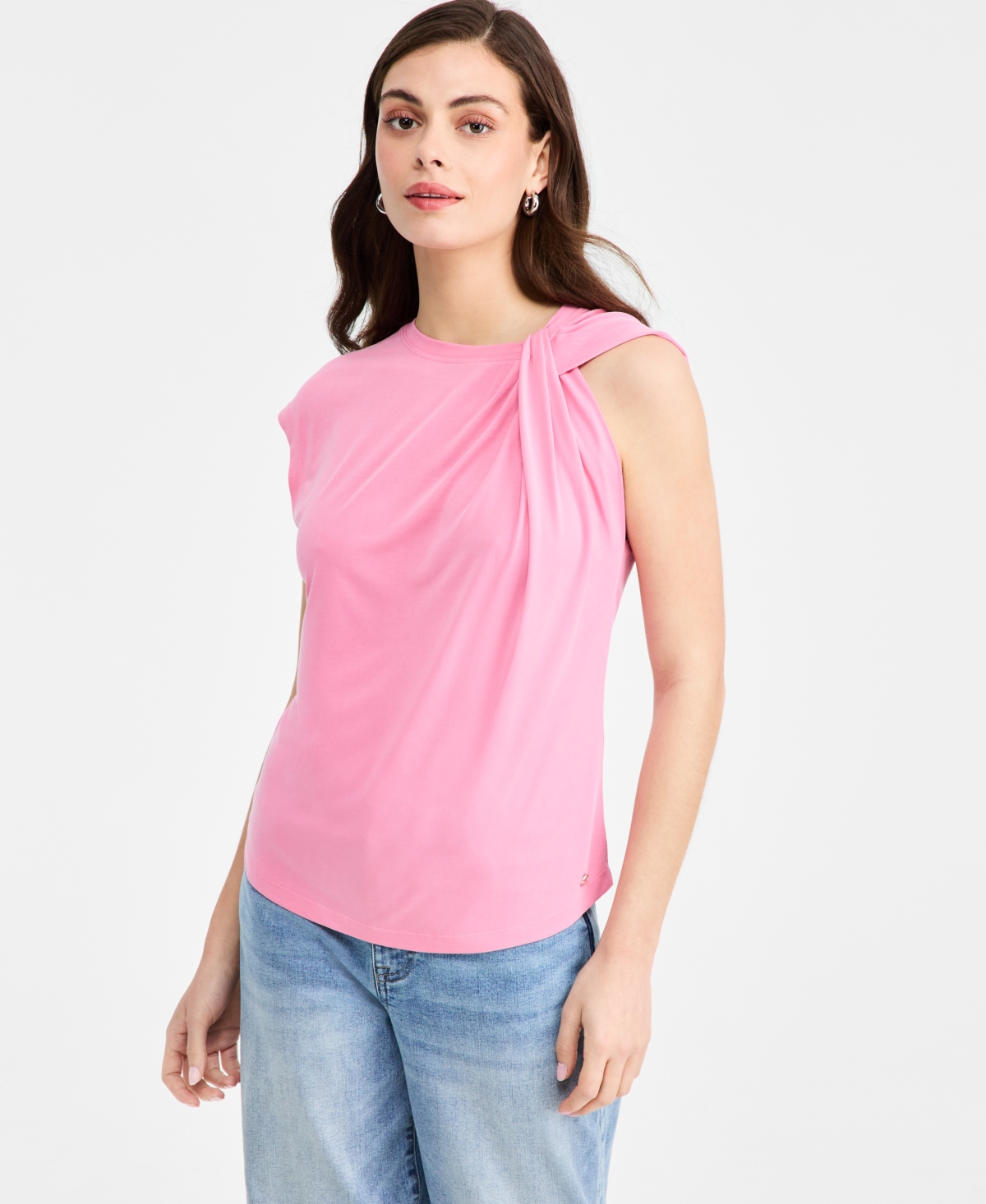 Nautica Women's Solid Twist-neck Tank Top In Pink