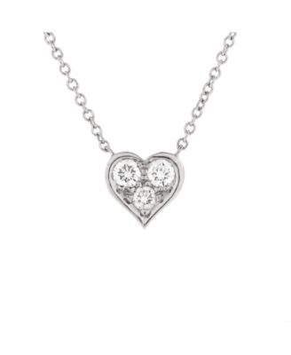 Heart 3 Diamond Pendant Necklace