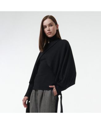 Women's Layered Butterfly Sleeve Knitted Sweater