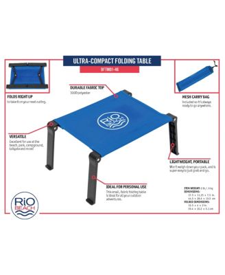 1 x 1 x 1 ft Blue Ultra Compact Fabric Folding Table