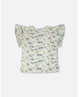 Baby Girls Jersey T-Shirt Printed Flowers