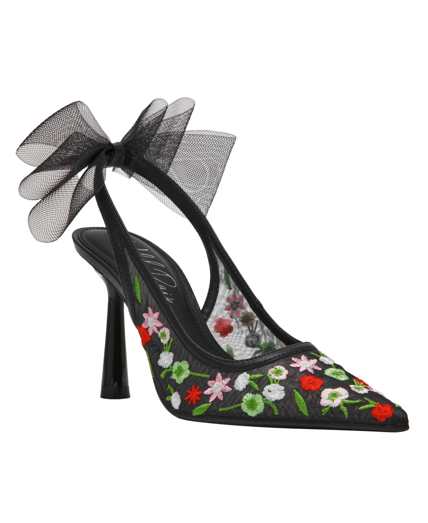 Женские туфли Wild Pair Anaiis Mesh Slingback Pumps, цвет: Чёрный с принтом сетчатый — фото 1